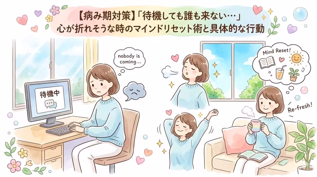 【病み期対策】「待機しても誰も来ない…」心が折れそうな時のマインドリセット術と具体的な行動