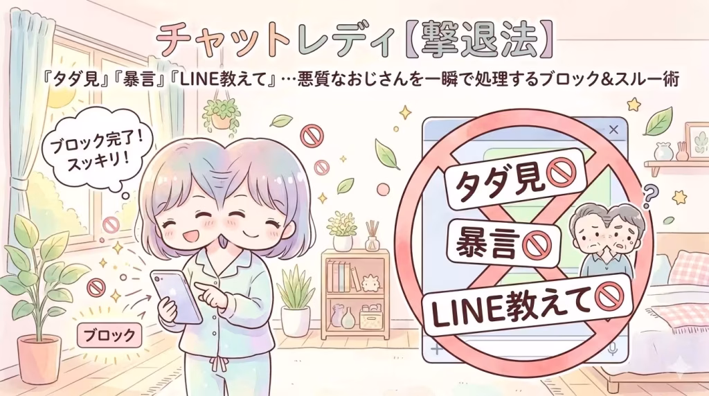 【撃退法】「タダ見」「暴言」「LINE教えて」…悪質なおじさんを一瞬で処理するブロック＆スルー術